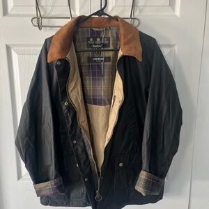 Barbour Black Lightweight Shirt Jacket with Brown Collar